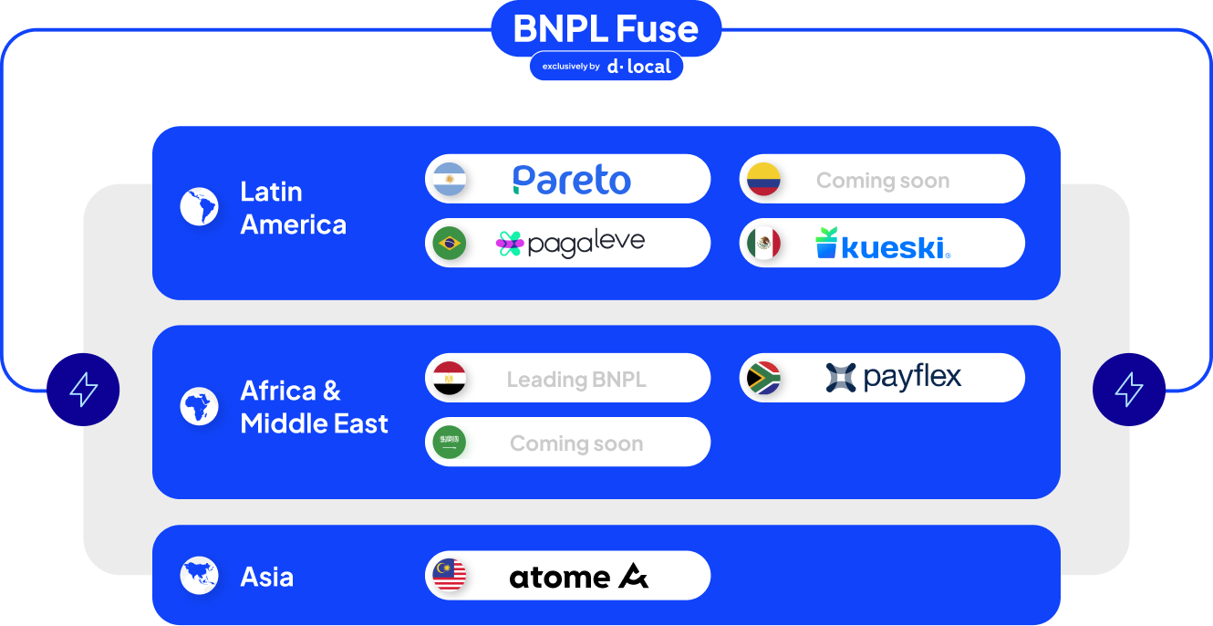 Leading BNPL providers, global reach